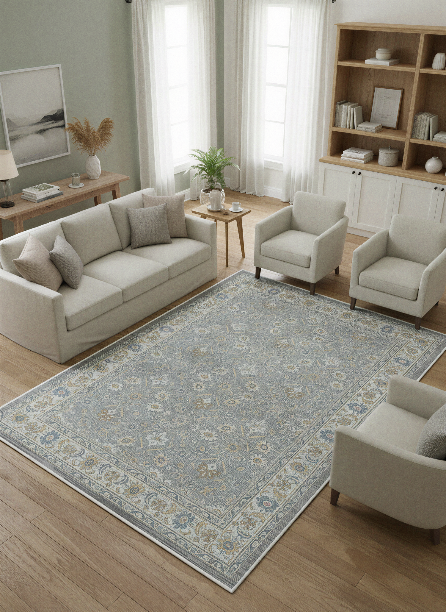 Arte VN028 Vintage Klasik Desenli Dekoratif Şönil Halı