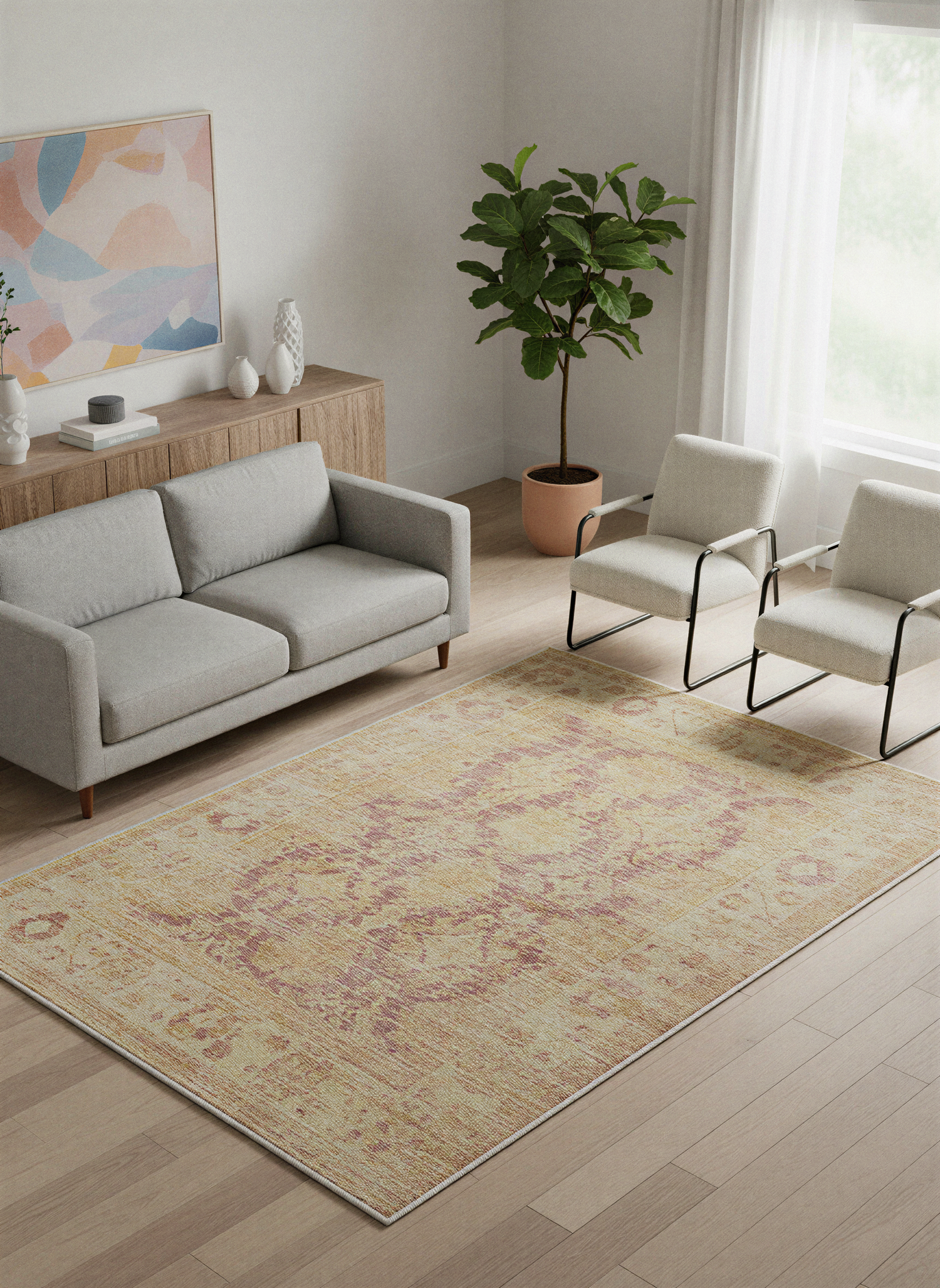 Arte VN031 Vintage Klasik Desenli Dekoratif Şönil Halı