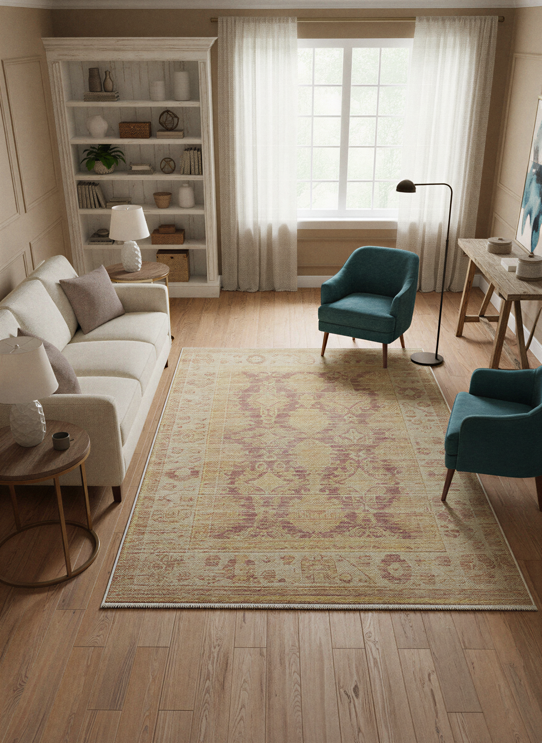 Arte VN031 Vintage Klasik Desenli Dekoratif Şönil Halı