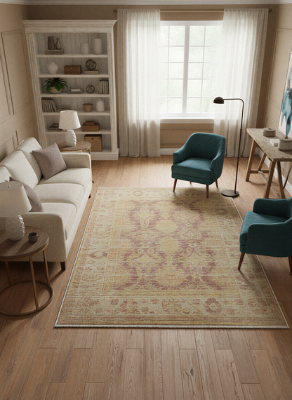 Arte VN031 Vintage Klasik Desenli Dekoratif Şönil Halı