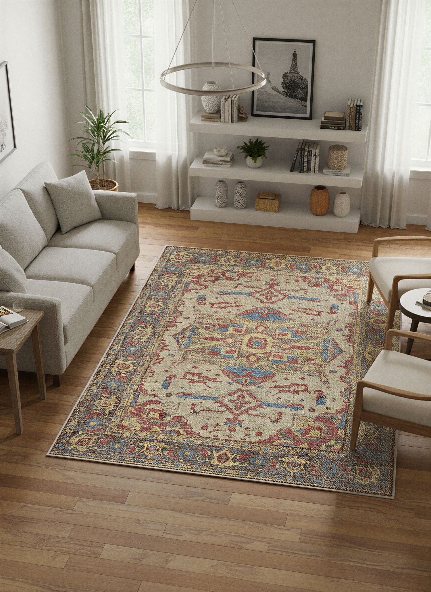 Arte VN032 Vintage Klasik Desenli Dekoratif Şönil Halı