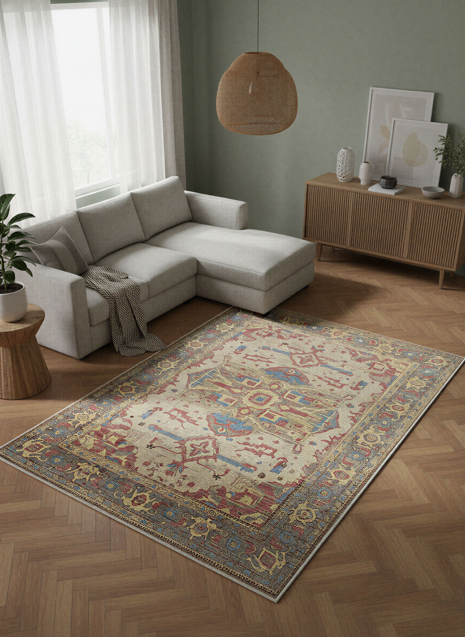 Arte VN032 Vintage Klasik Desenli Dekoratif Şönil Halı