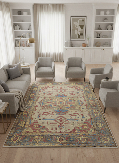 Arte VN032 Vintage Klasik Desenli Dekoratif Şönil Halı