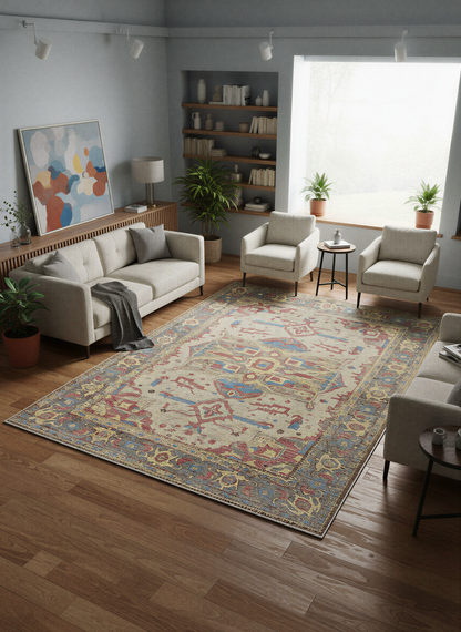 Arte VN032 Vintage Klasik Desenli Dekoratif Şönil Halı