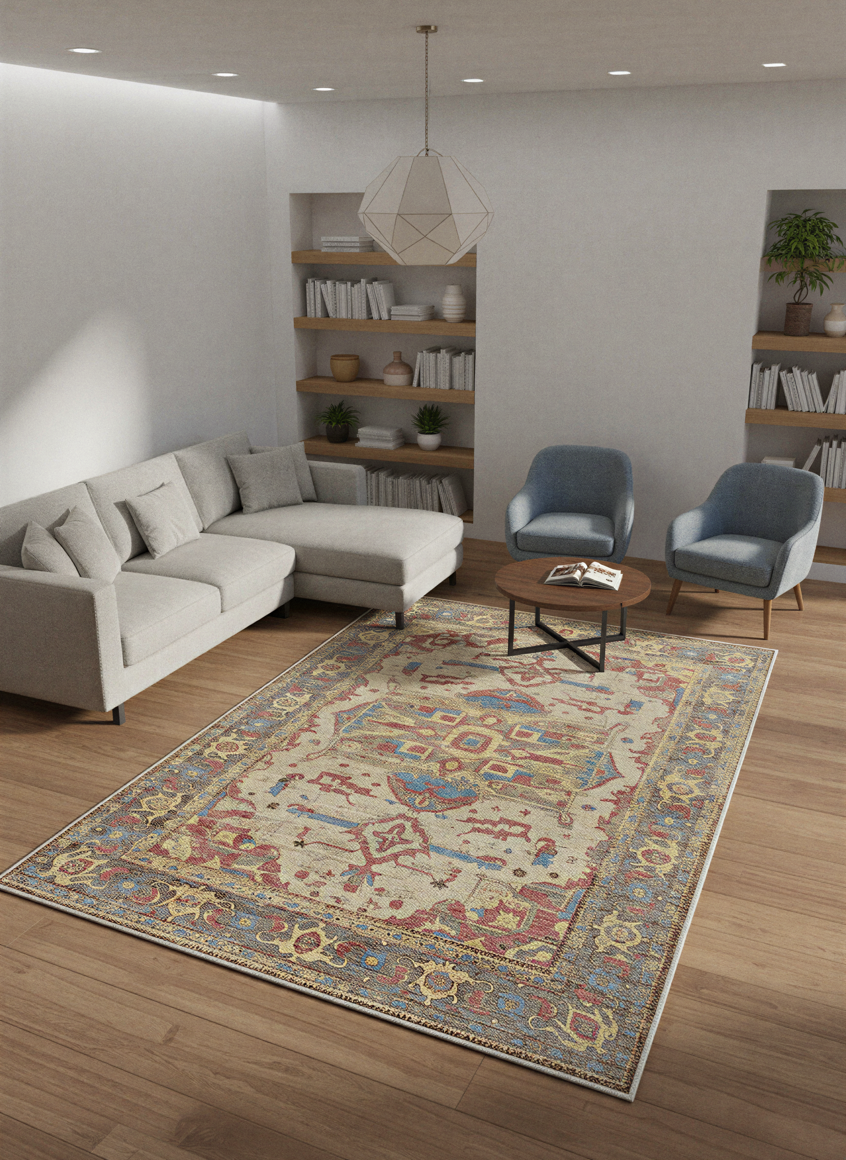 Arte VN032 Vintage Klasik Desenli Dekoratif Şönil Halı