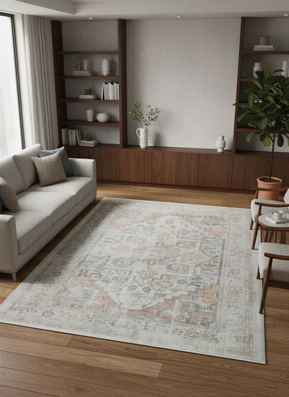 Arte VN033-2 Vintage Klasik Desenli Dekoratif Şönil Halı