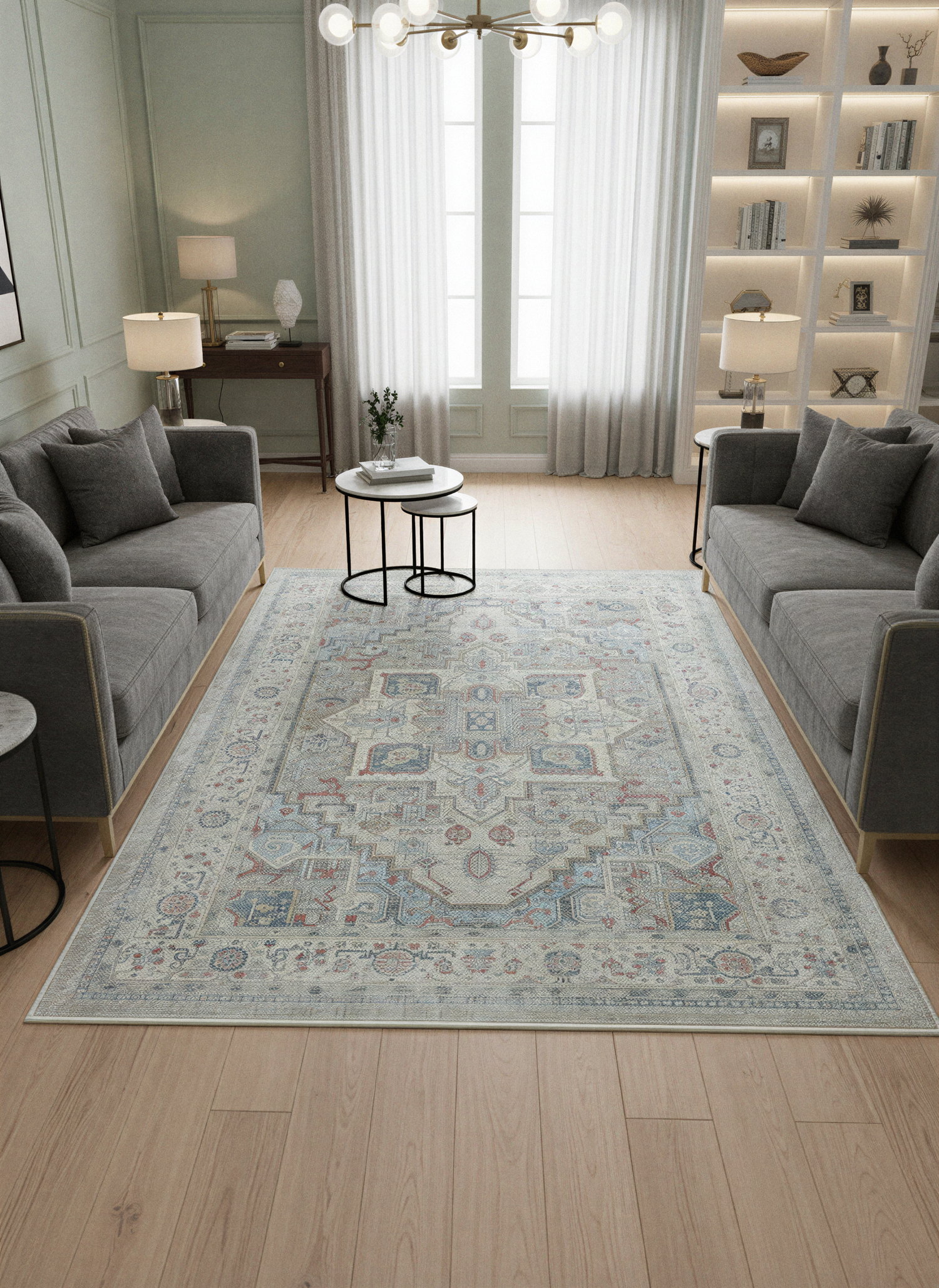 Arte VN033-3 Vintage Klasik Desenli Dekoratif Şönil Halı