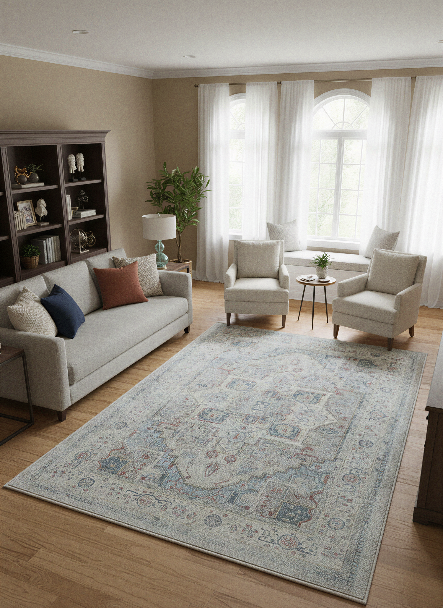 Arte VN033-3 Vintage Klasik Desenli Dekoratif Şönil Halı