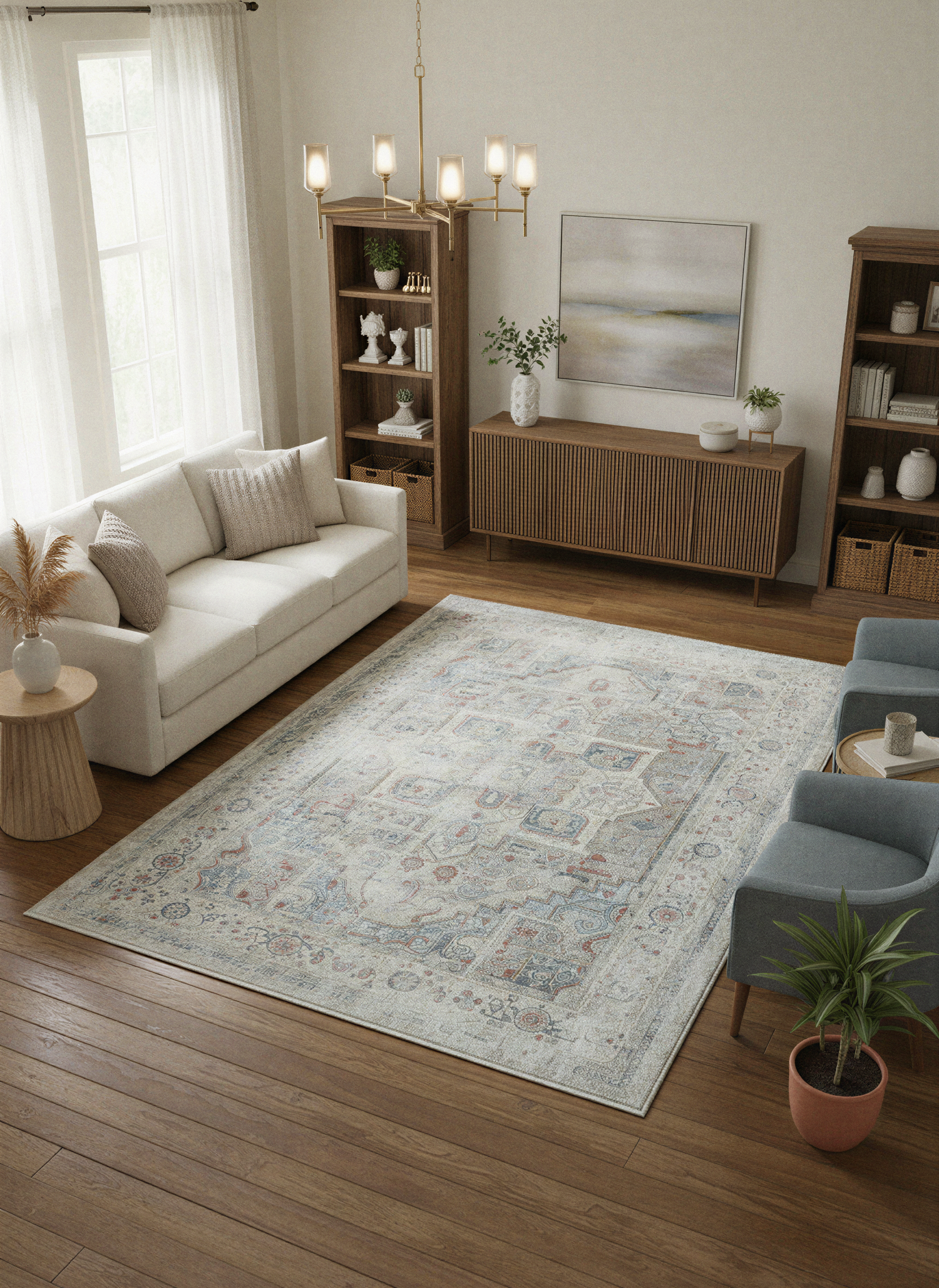 Arte VN033-3 Vintage Klasik Desenli Dekoratif Şönil Halı