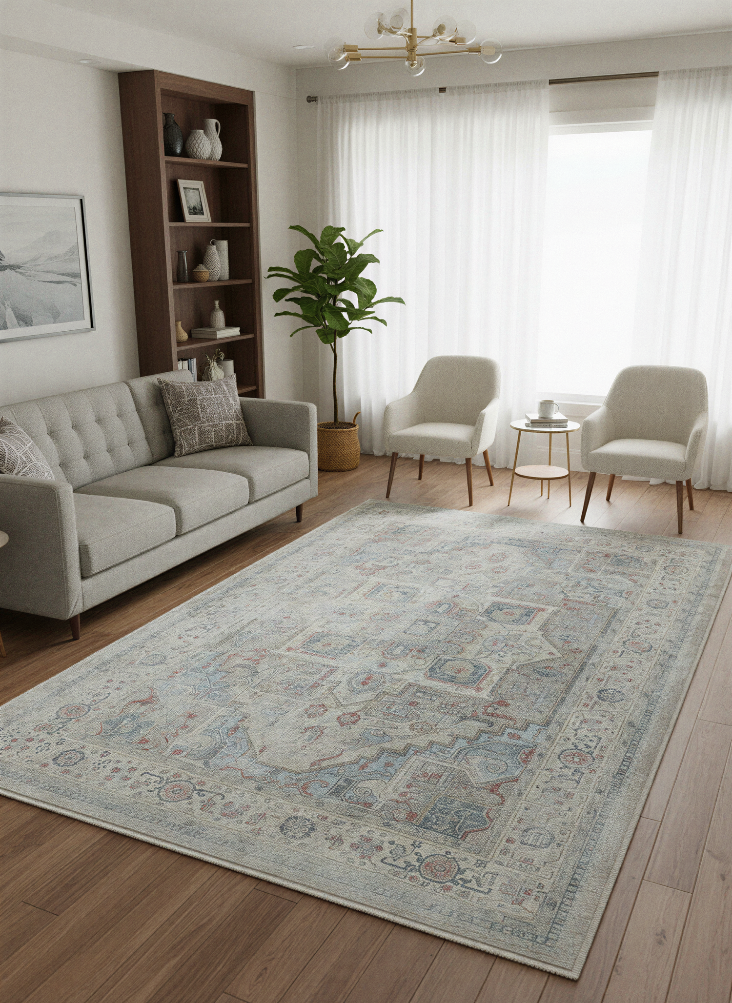 Arte VN033-3 Vintage Klasik Desenli Dekoratif Şönil Halı