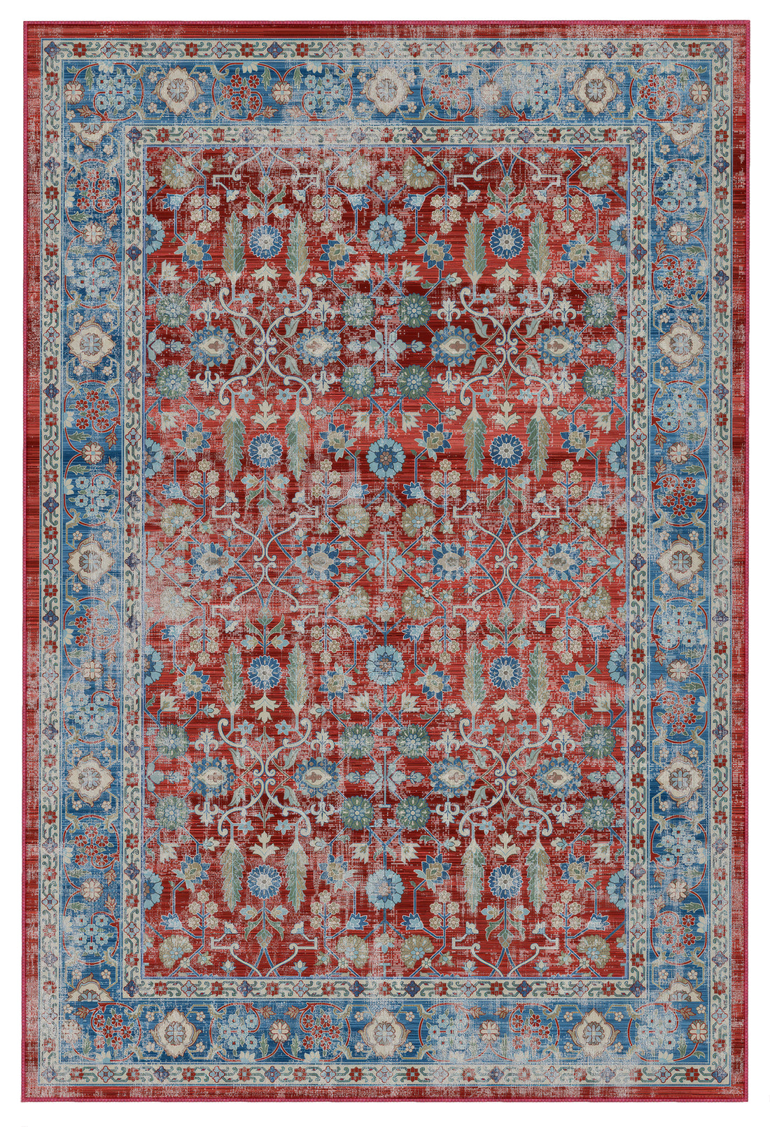 Arte VN034 Vintage Klasik Desenli Renkli Dekoratif Şönil Halı