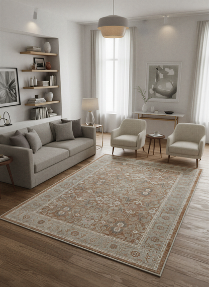 Arte VN035 Vintage Klasik Desenli Dekoratif Şönil Halı