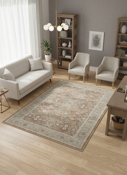 Arte VN035 Vintage Klasik Desenli Dekoratif Şönil Halı