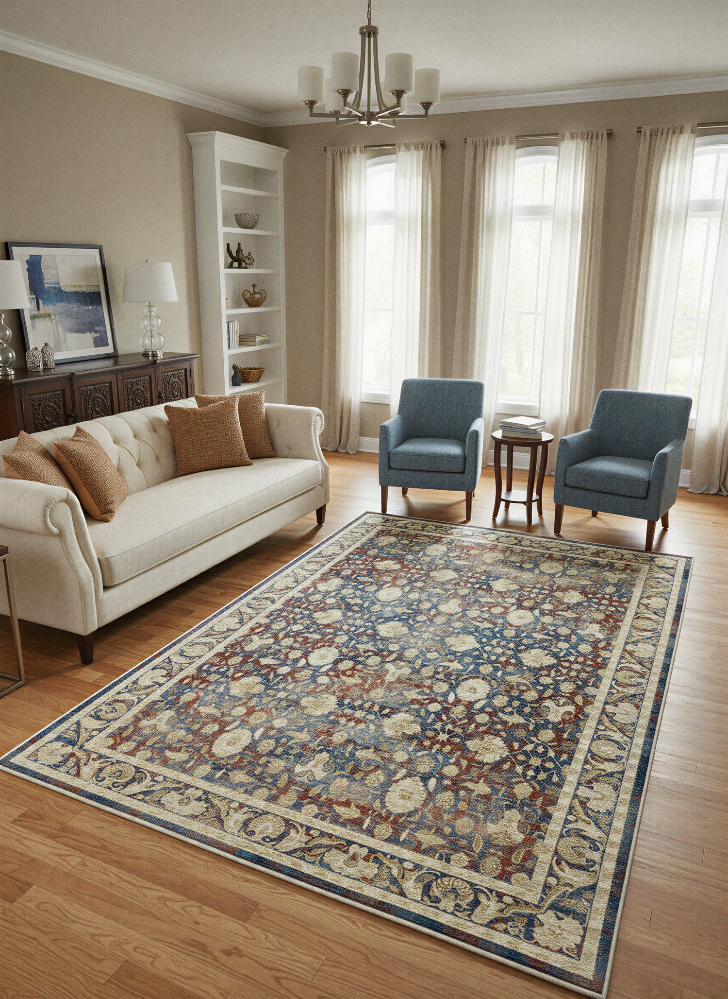 Arte VN036 Vintage Klasik Desenli Dekoratif Şönil Halı