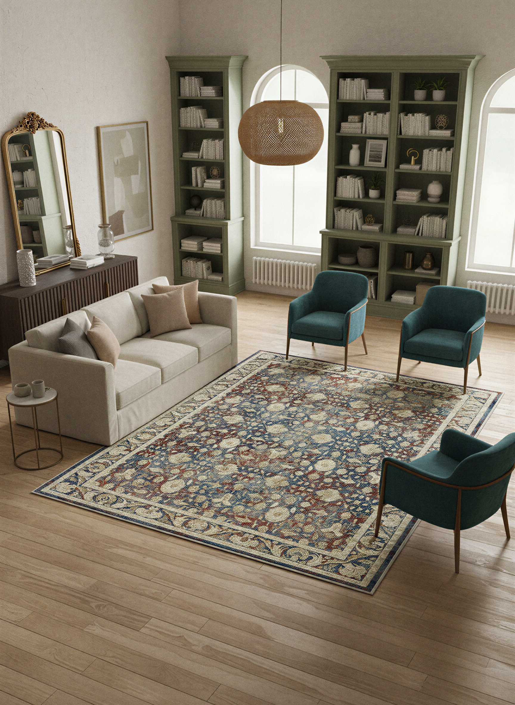 Arte VN036 Vintage Klasik Desenli Dekoratif Şönil Halı