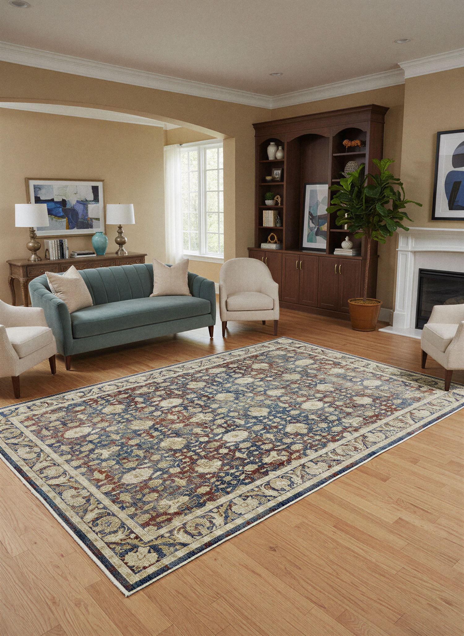 Arte VN036 Vintage Klasik Desenli Dekoratif Şönil Halı