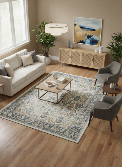 Arte VN037 Vintage Klasik Desenli Dekoratif Şönil Halı