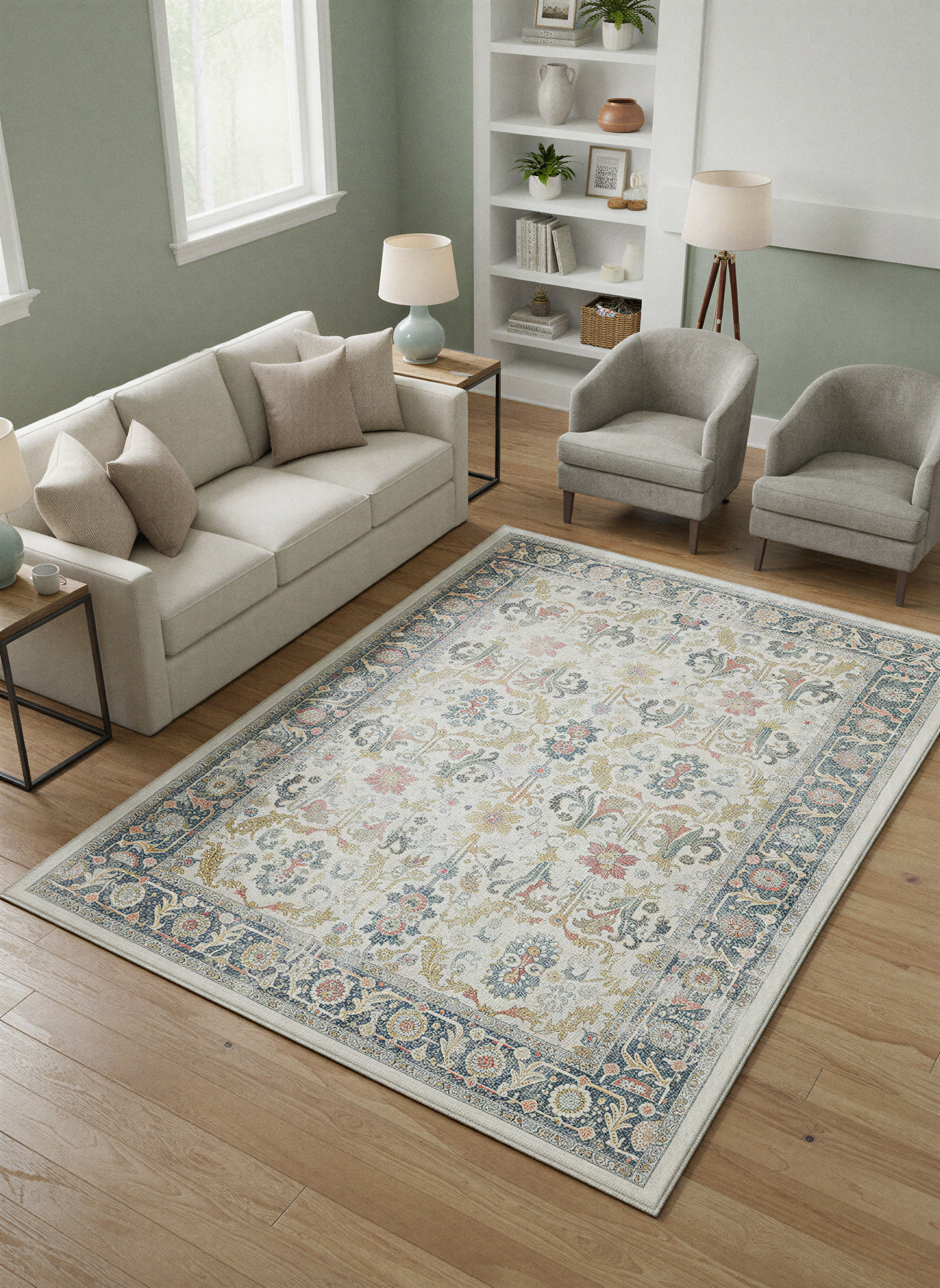 Arte VN037 Vintage Klasik Desenli Dekoratif Şönil Halı