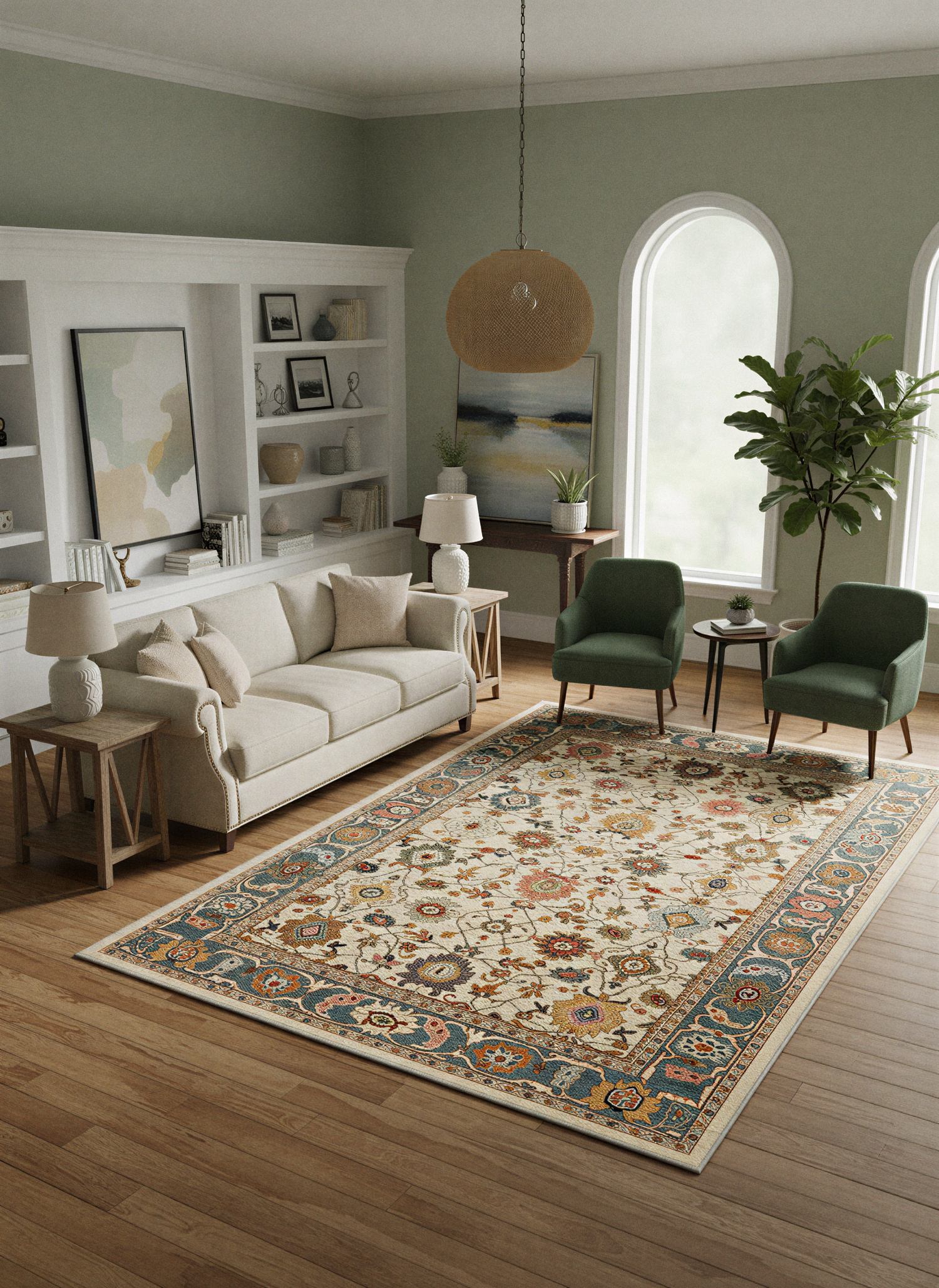 Arte VN038 Vintage Klasik Desenli Dekoratif Şönil Halı