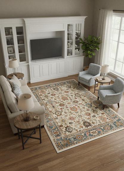 Arte VN039 Vintage Klasik Desenli Dekoratif Şönil Halı