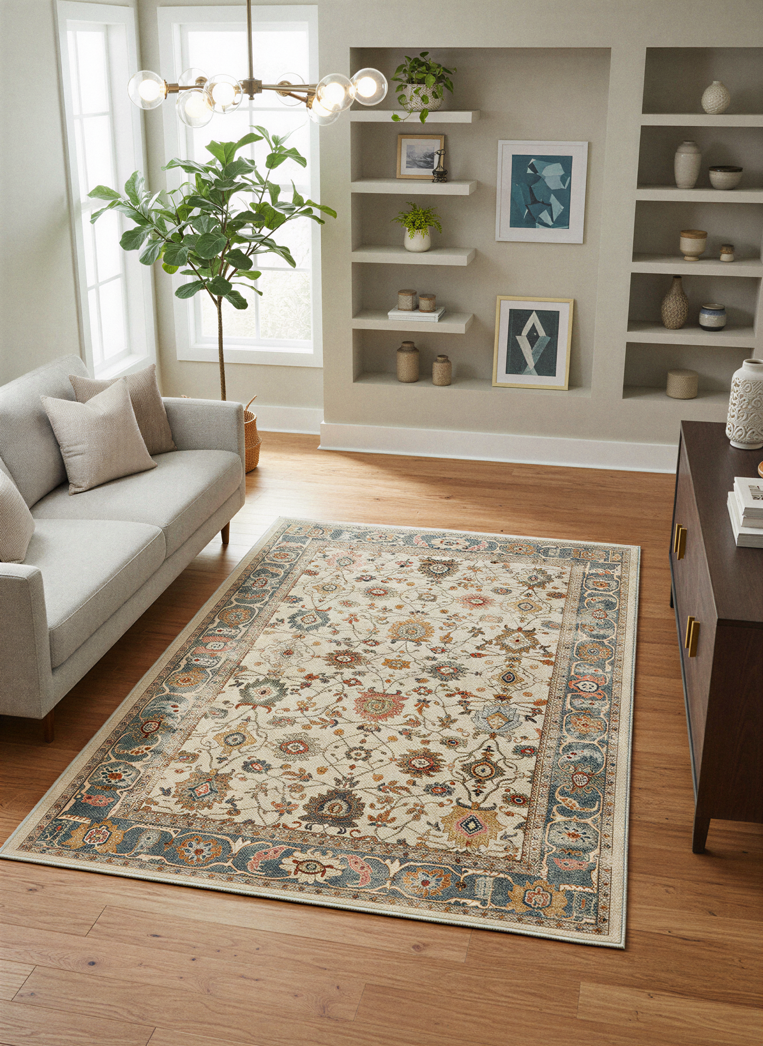 Arte VN039 Vintage Klasik Desenli Dekoratif Şönil Halı