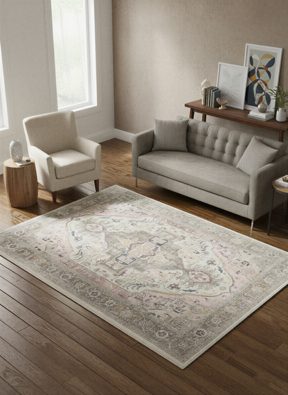 Arte VN040-1 Vintage Klasik Desenli Dekoratif Şönil Halı