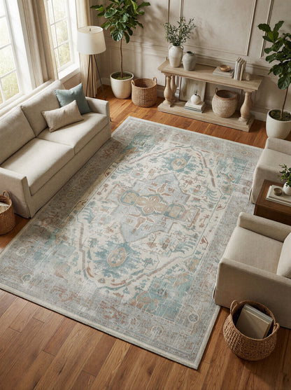 Arte VN040-2 Vintage Klasik Desenli Dekoratif Şönil Halı