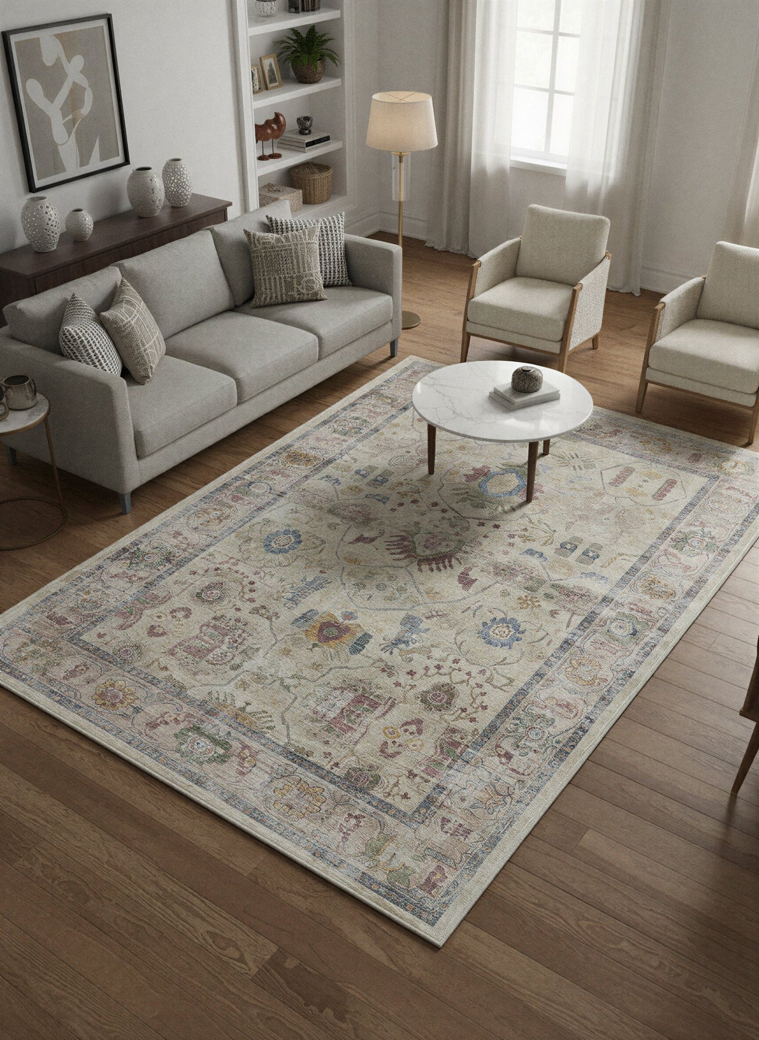 Arte VN041 Vintage Klasik Desenli Dekoratif Şönil Halı