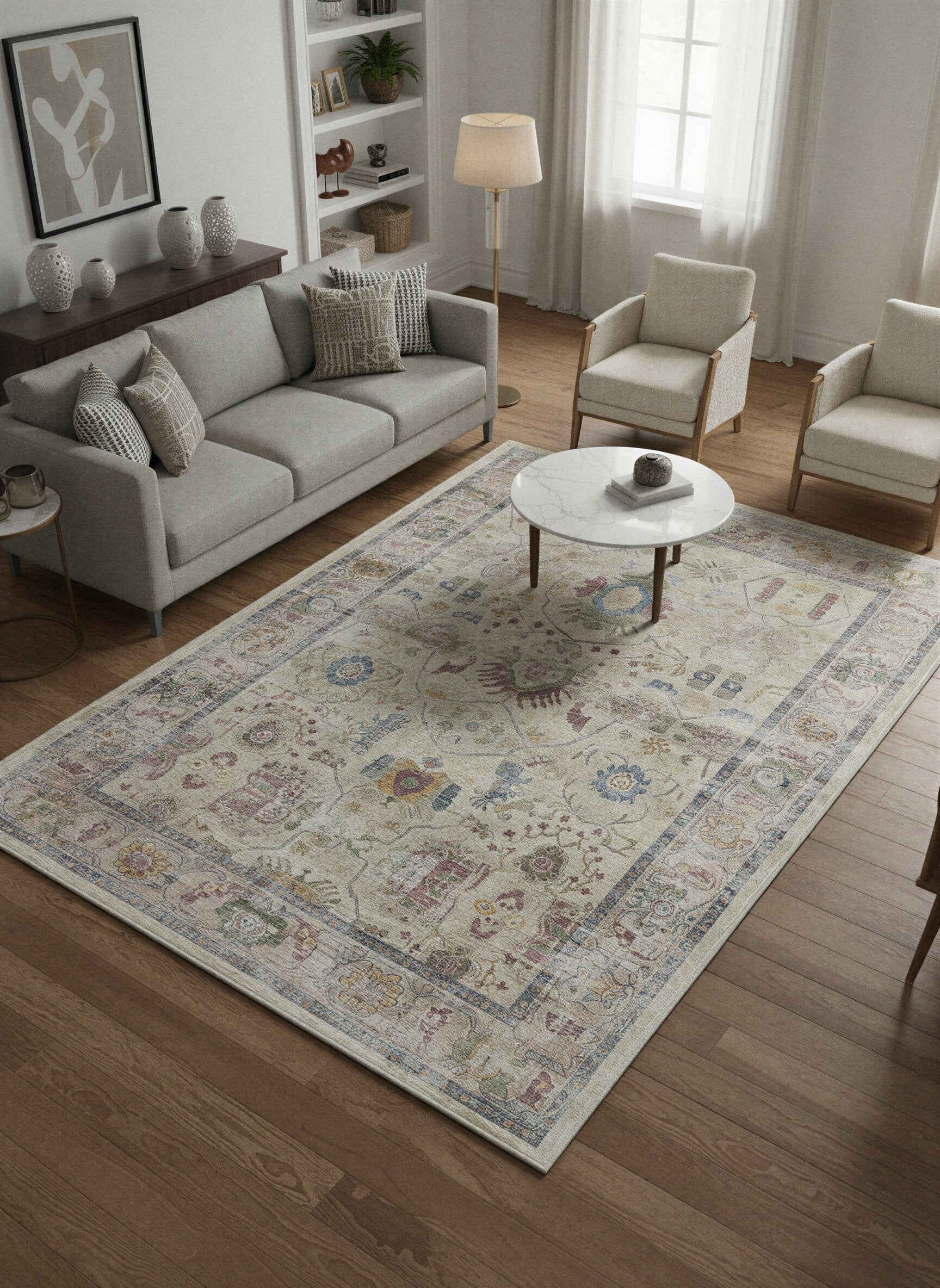 Arte VN041 Vintage Klasik Desenli Dekoratif Şönil Halı