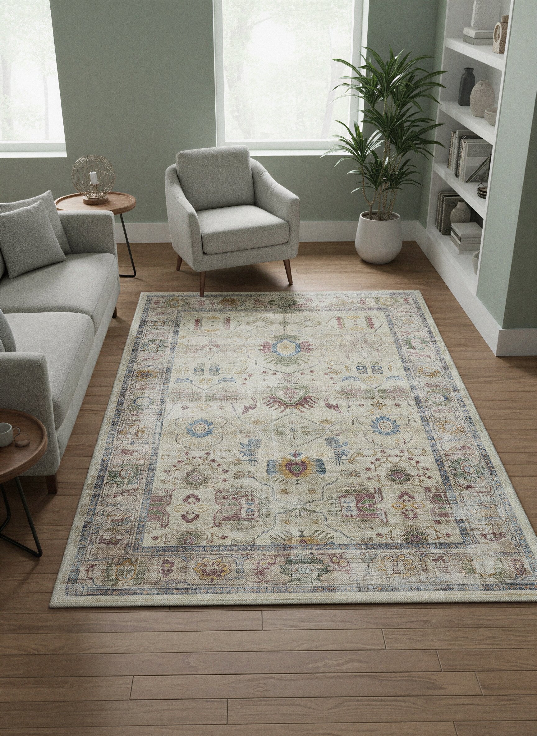 Arte VN041 Vintage Klasik Desenli Dekoratif Şönil Halı