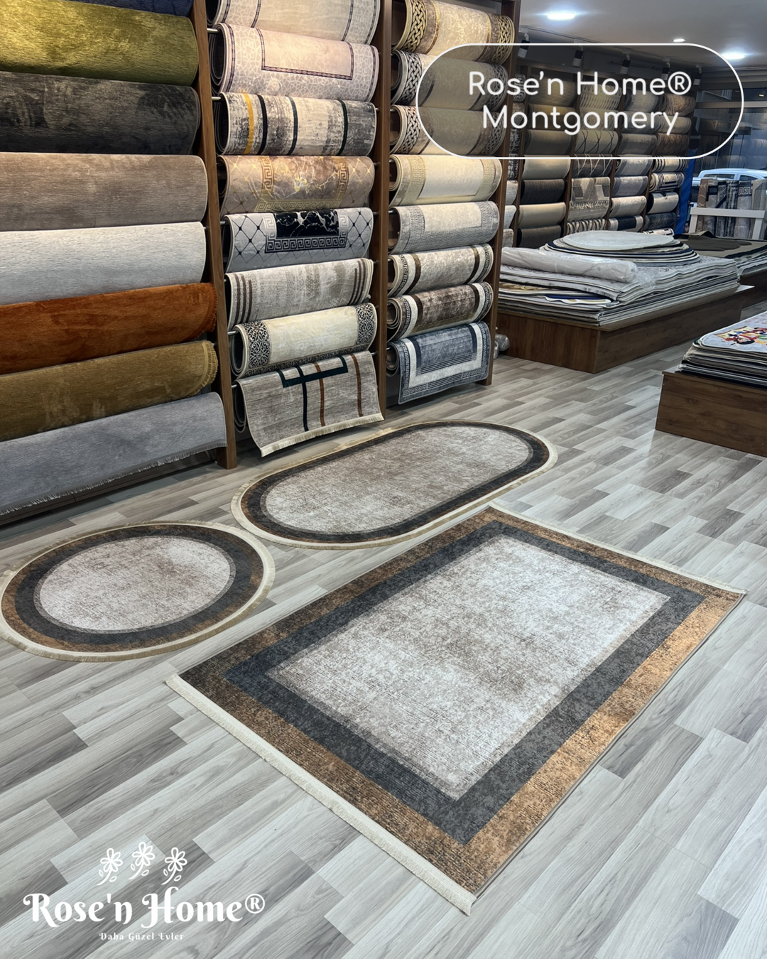 MONTGOMERY - %100 Pamuk Dokuma Taban Makinede Yıkanabilir Kaymaz Halı