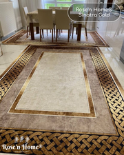 SİNATRA GOLD - %100 Pamuk Dokuma Taban Makinede Yıkanabilir Kaymaz Halı