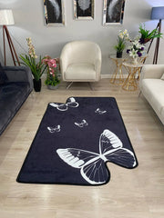 BUTTERFLY - %100 Pamuk Dokuma Taban Makinede Yıkanabilir Kaymaz Halı