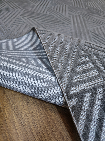 MYRA 476 Antrasit Geometrik Desenli Modern Salon Mutfak Koridor Balkon Halısı