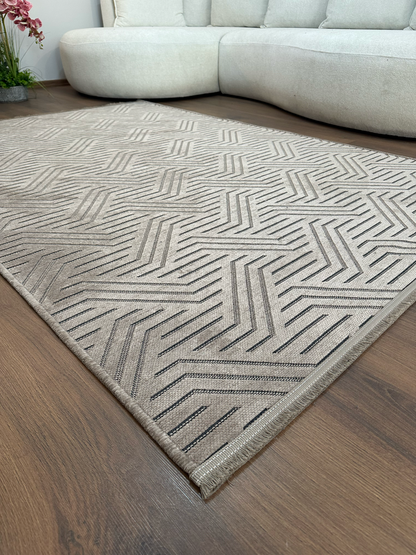 ŞÖNİL PERLA - VİZON Kaymaz Taban Salon Şönil Kilim Dokuma Halı