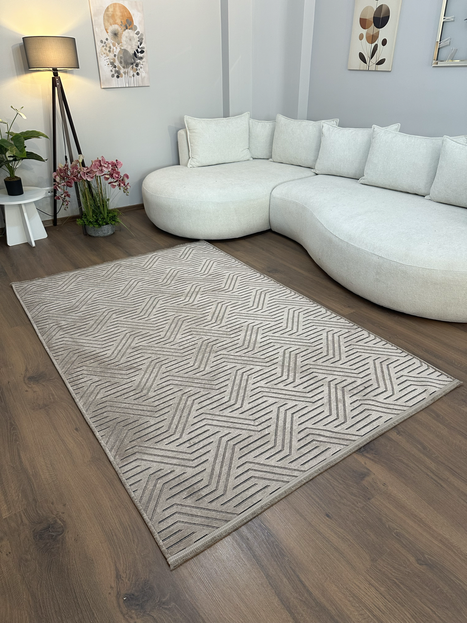 ŞÖNİL PERLA - VİZON Kaymaz Taban Salon Şönil Kilim Dokuma Halı