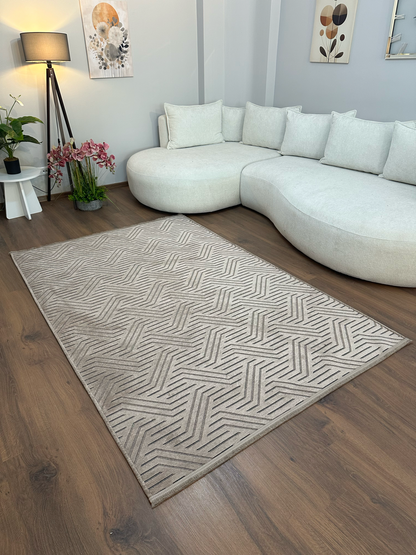ŞÖNİL PERLA - VİZON Kaymaz Taban Salon Şönil Kilim Dokuma Halı