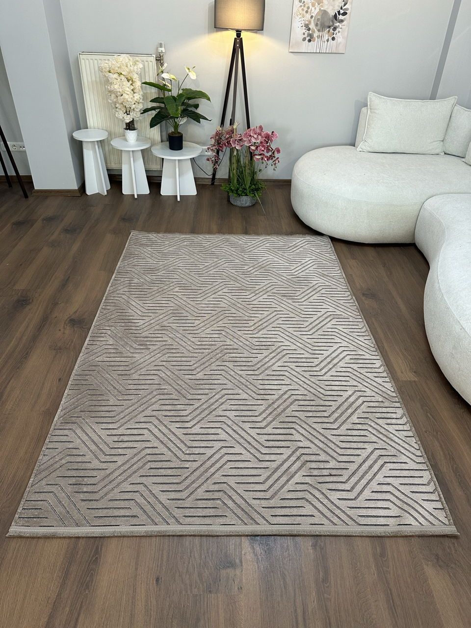 ŞÖNİL PERLA - VİZON Kaymaz Taban Salon Şönil Kilim Dokuma Halı