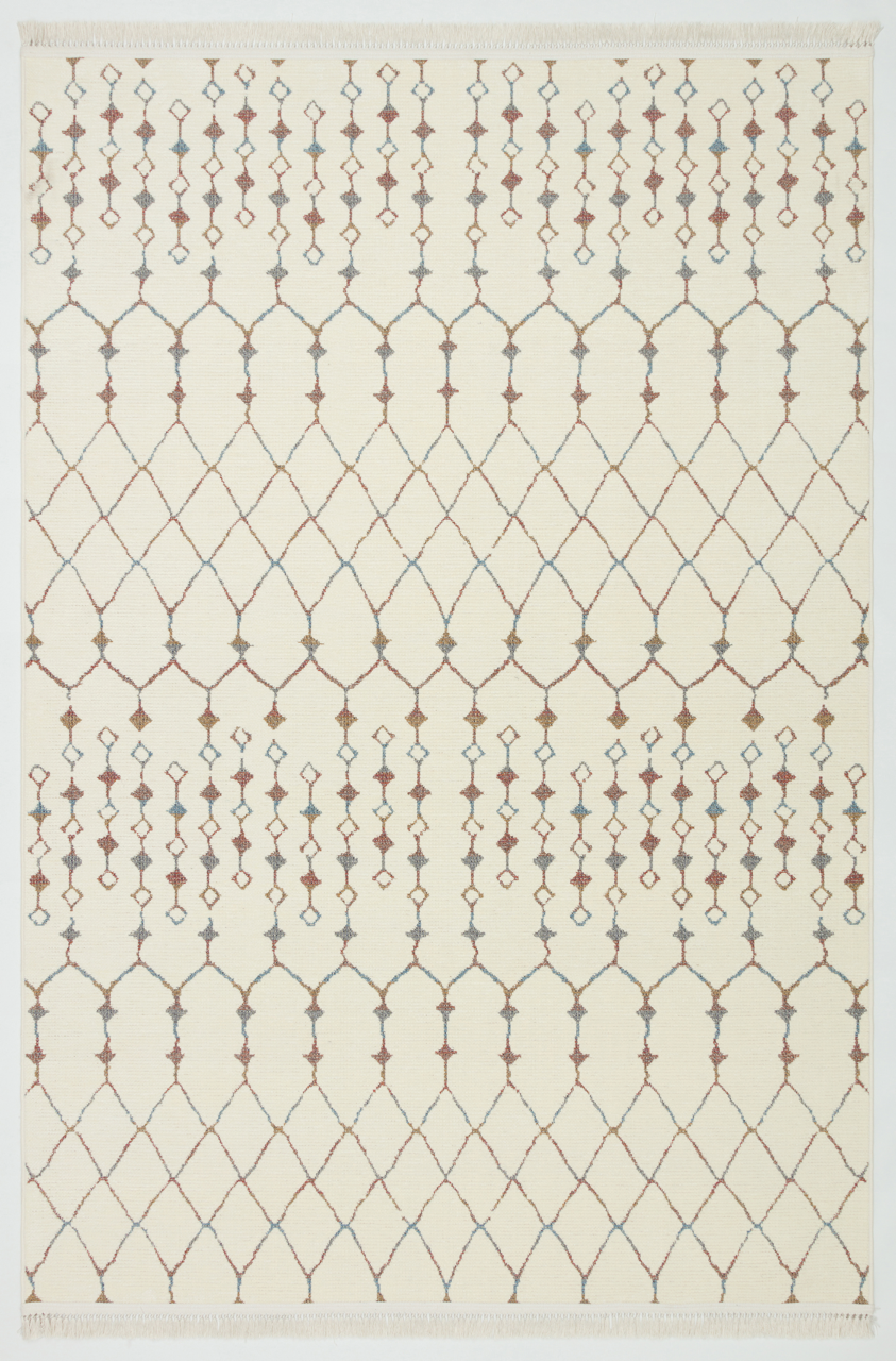 ŞÖNİL MODERN Kaymaz Taban İskandinav Desenli Salon Koridor Mutfak Şönil Kilim Dokuma Halı-KREM