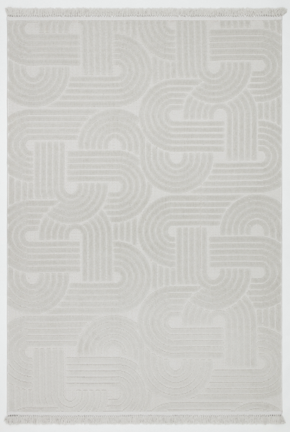 MİLAS C42-GRİ Kabartmalı Modern Geometrik Desenli Salon Koridor Mutfak Halısı
