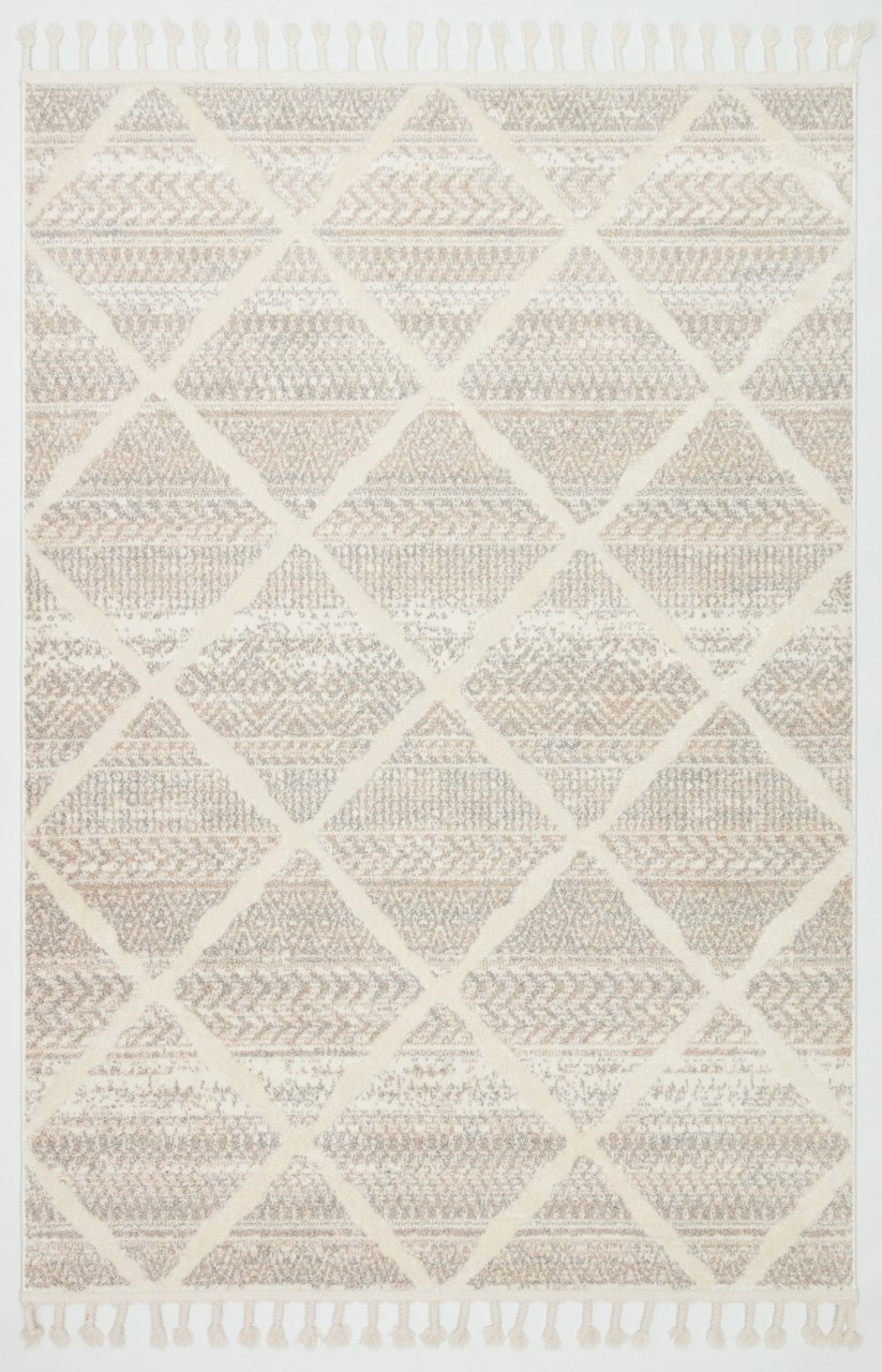 PALERMO A-10692 KREM KSık Dokuma Modern Geometrik Desenli Salon Koridor Mutfak Halısı