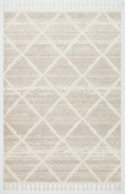 PALERMO A-10692 KREM KSık Dokuma Modern Geometrik Desenli Salon Koridor Mutfak Halısı