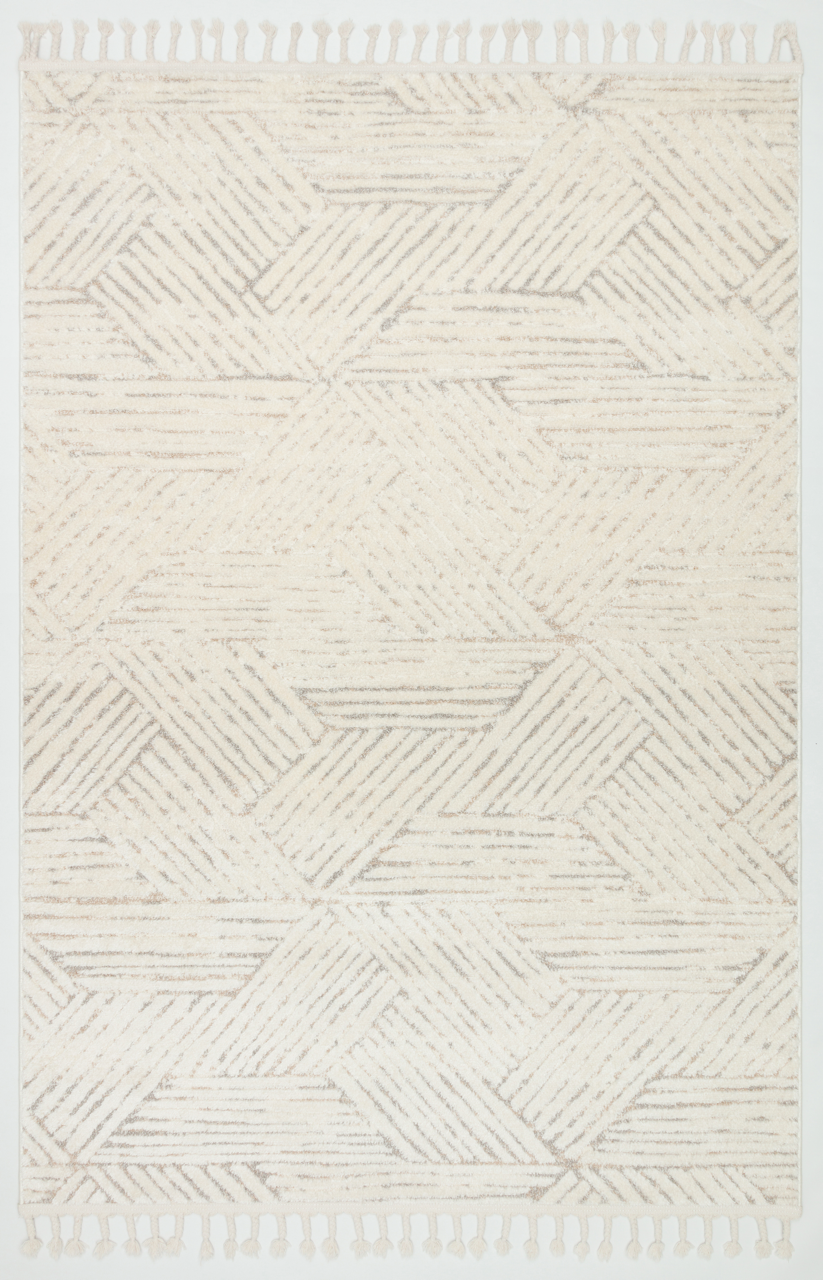 PALERMO A-11487 KREM Sık Dokuma Modern Geometrik Desenli Salon Koridor Mutfak Halısı