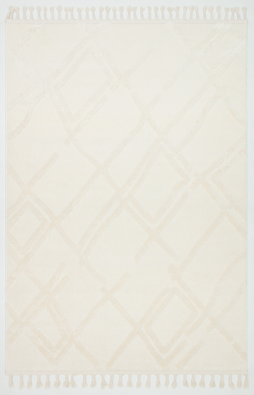 PALERMO A-11891 KREM Sık Dokuma Modern Geometrik Desenli Salon Koridor Mutfak Halısı