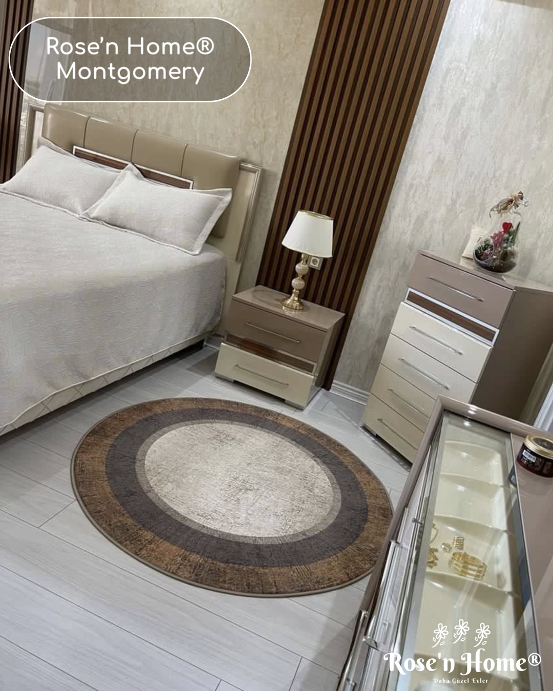 MONTGOMERY - %100 Pamuk Dokuma Taban Makinede Yıkanabilir Kaymaz Halı