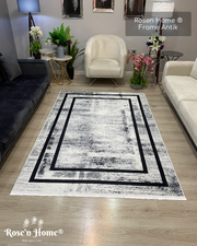FRAME ANTİK - %100 Pamuk Dokuma Taban Makinede Yıkanabilir Kaymaz Halı