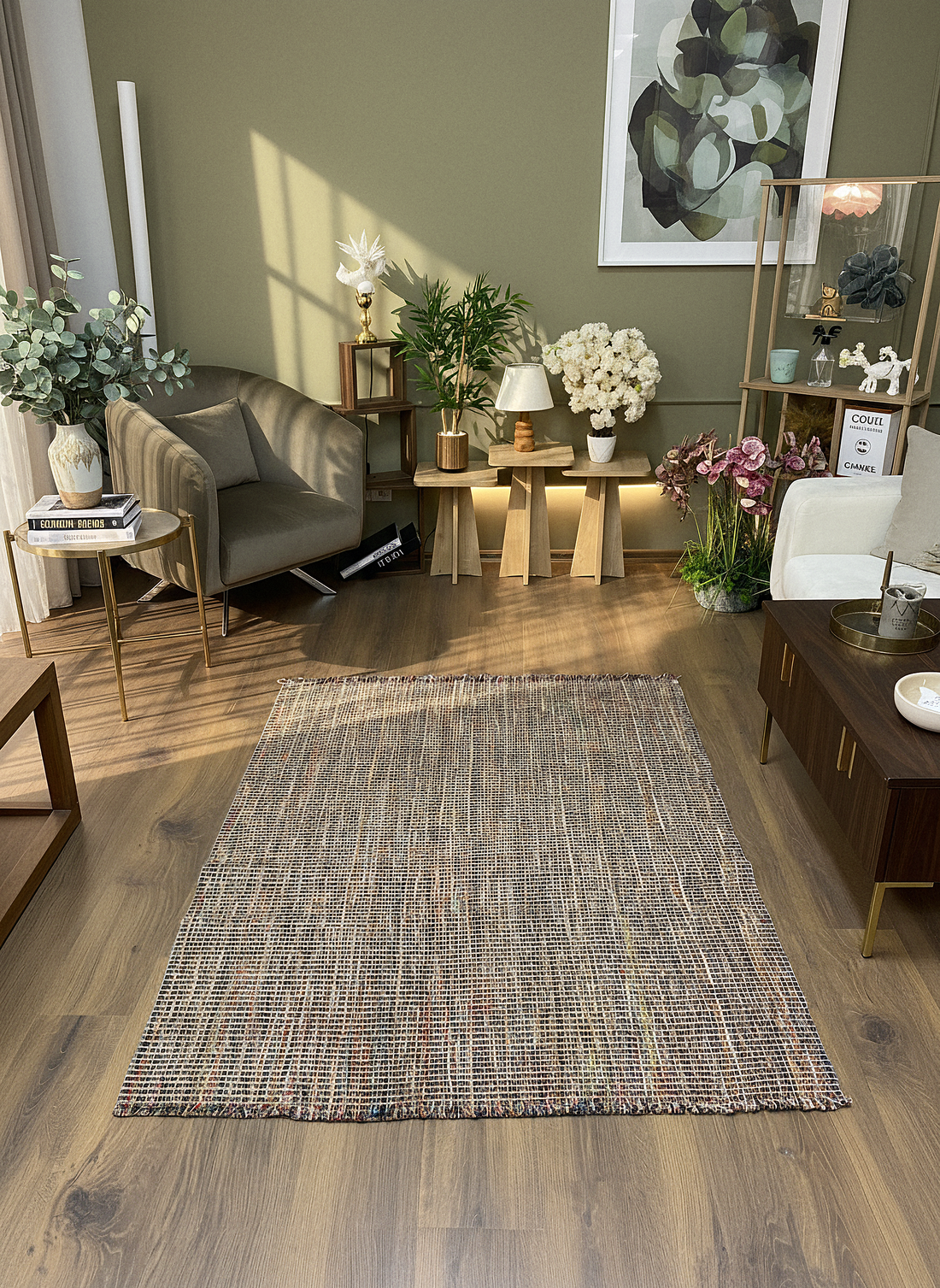 DOĞAL JÜT-2 Doğal Bitkisel İplikle Elde Dokuma Jüt Halı