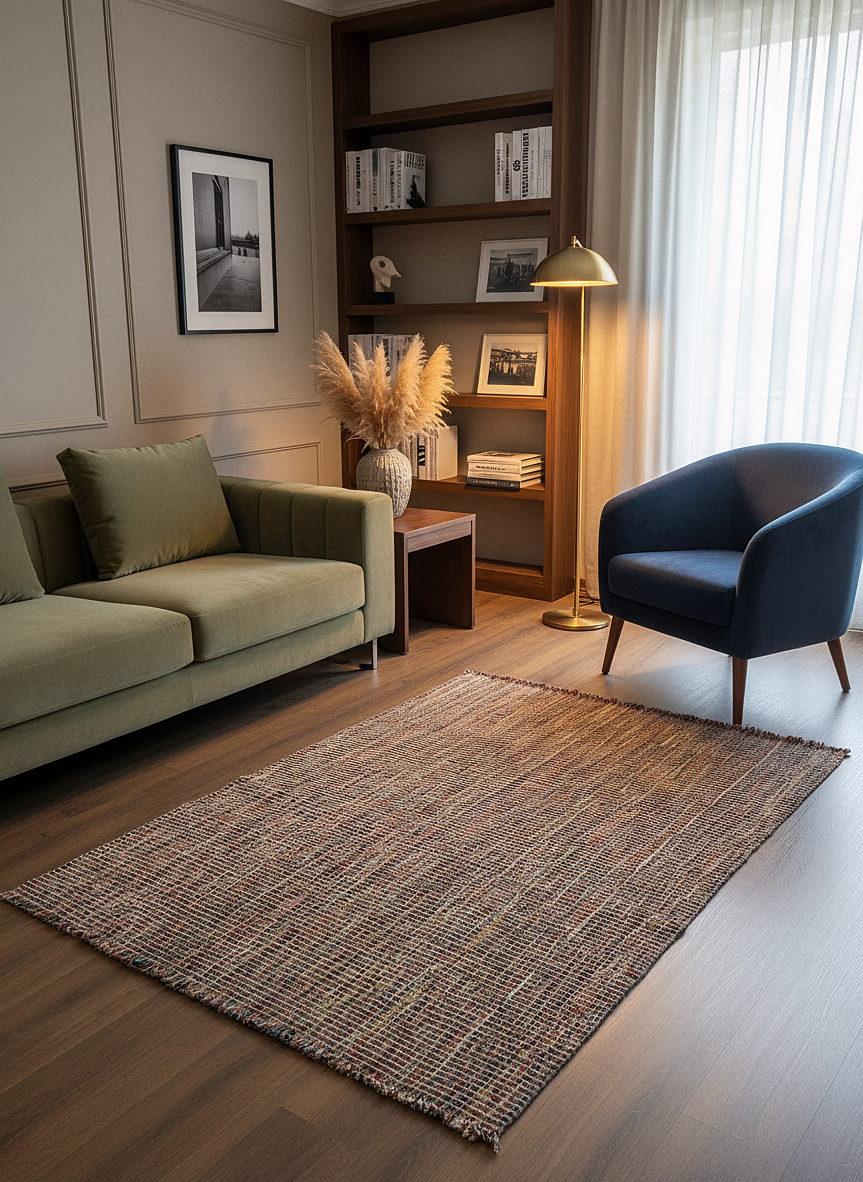 DOĞAL JÜT-2 Doğal Bitkisel İplikle Elde Dokuma Jüt Halı