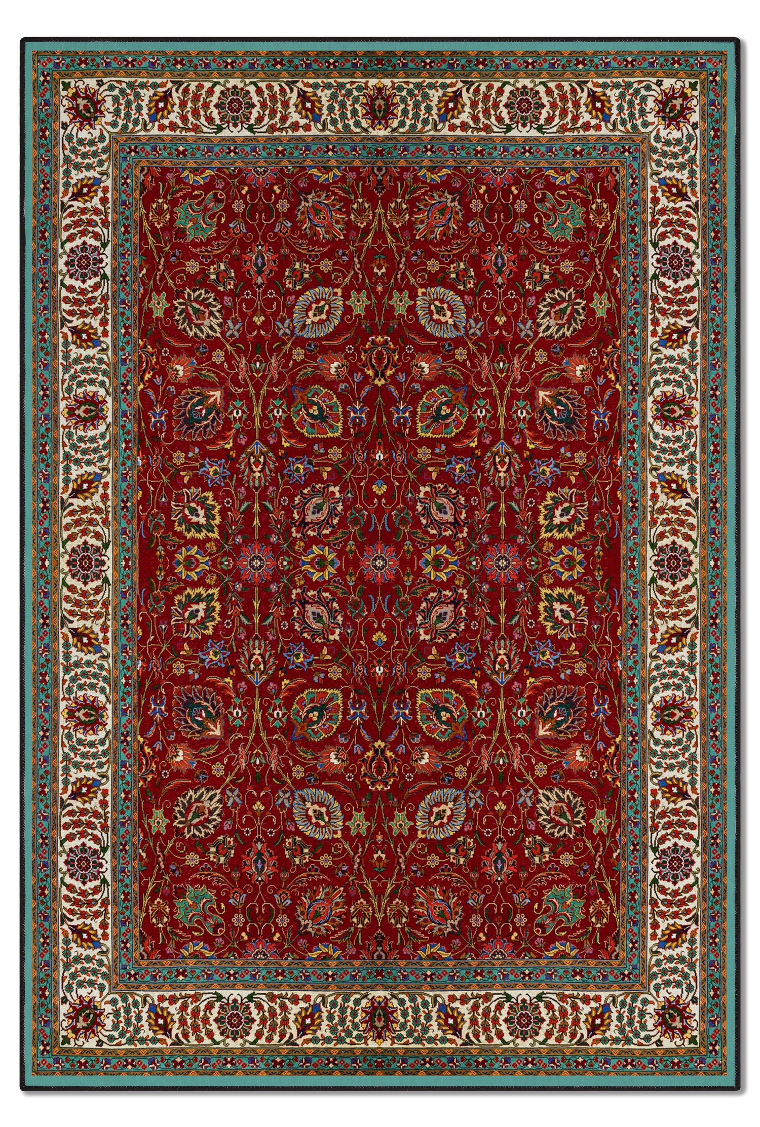 Arte DS022 Klasik Çiçek Figürlü Dekoratif Dokuma Halı