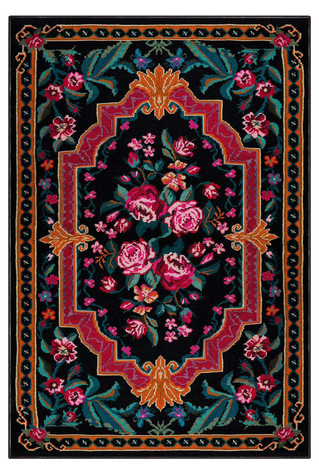 Arte DS063 Çiçek Desenli Klasik Desenli Dekoratif Dokuma Halı